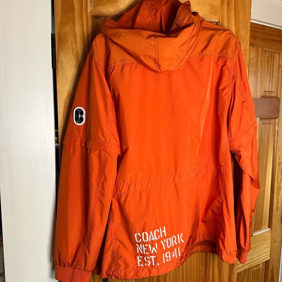 Coach Orange Removable Sleeve Wind-breaker Jacket - Picture 2 of 10